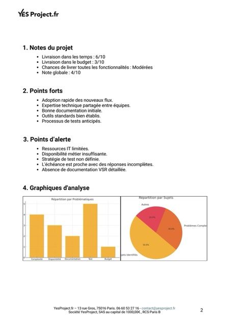 Diagrammes et graphiques illustrant des analyses et des points d'étape sur un projet.