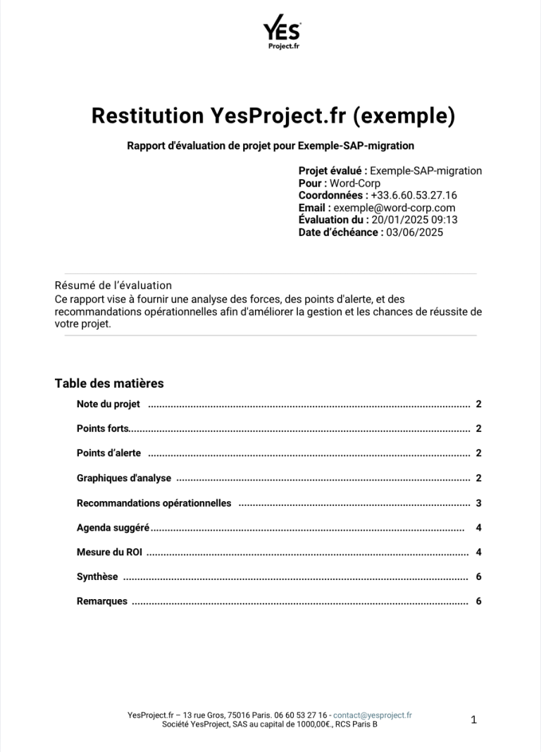 Document présentant un projet de recherche avec titre, auteurs et sommaire.